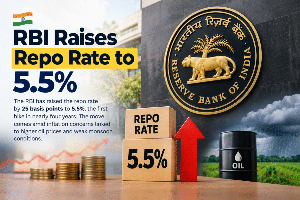 RBI Repo Rate Hike Today: Rate Raised to 5.5% | October 2026